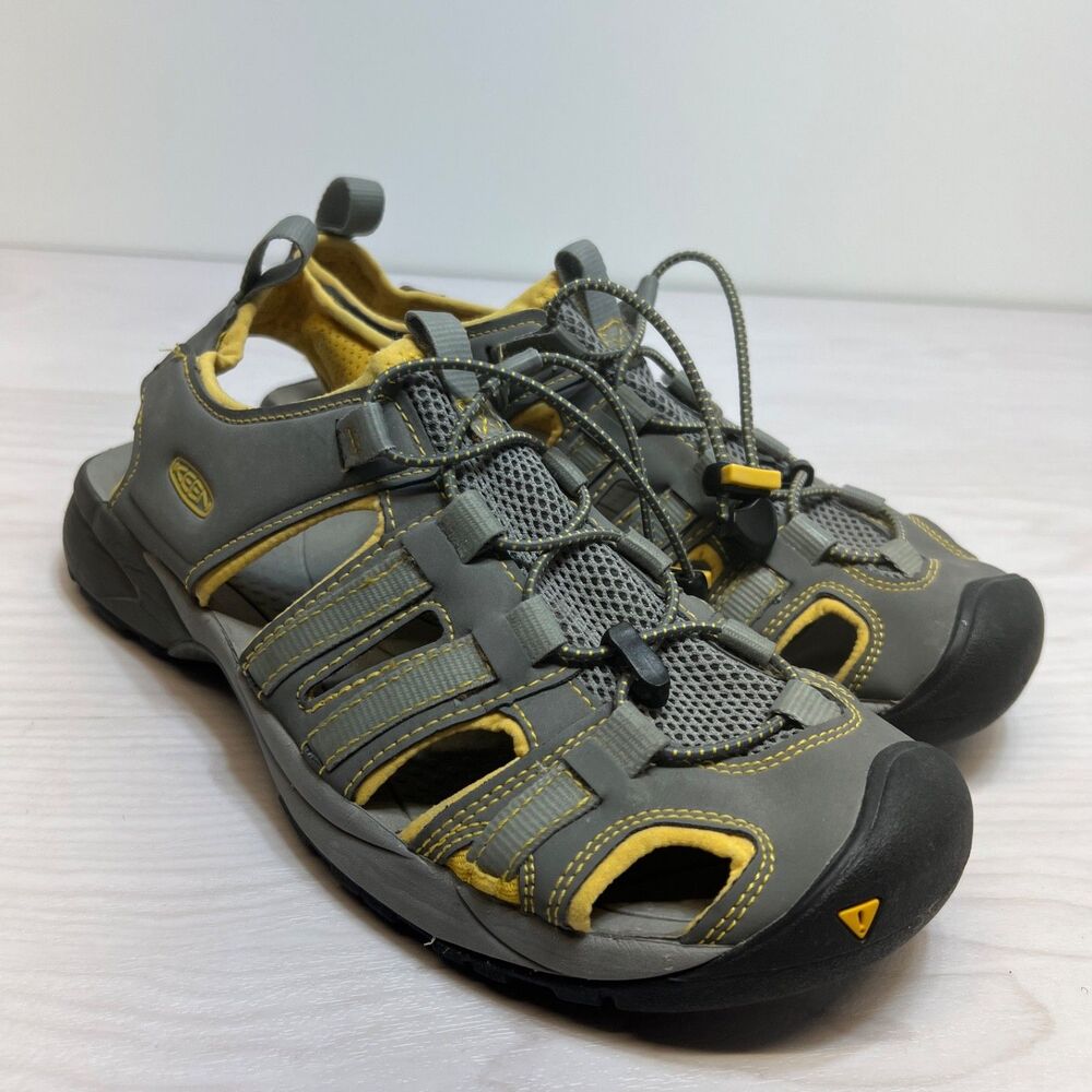 Keen Turia Sport Women's Gray/Yellow Waterproof‎ Leather Water sandals 10.5